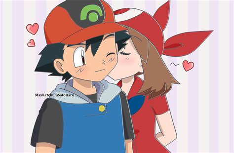 ash kiss dawn|pokemon may and ash kiss.